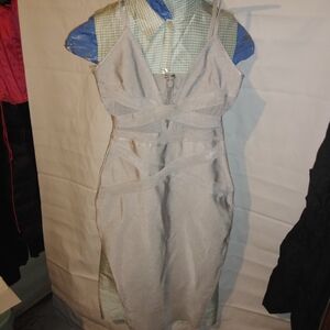 missguided Silver Bandage Dress